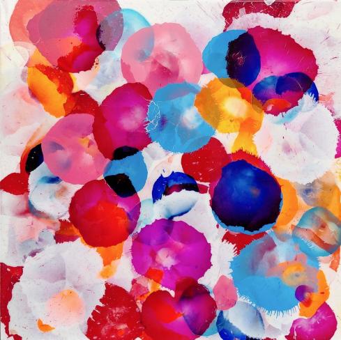 Jürgen Jansen, le freak II, 2025, Öl und Harze auf Holz, 80 x 80 cm