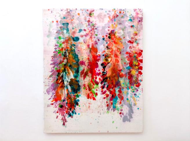 Jürgen Jansen, octopusses garden, 2024, Öl und Harze auf Holz, 150 x 120 cm