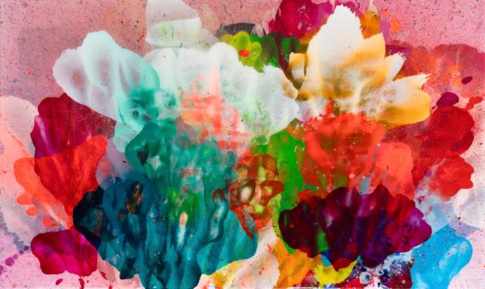 Jürgen Jansen, since I fell for you, 2024, Öl und Harze auf Holz, 85 x 125 cm