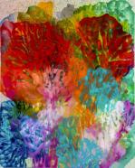 Jürgen Jansen, happend, 2022, Öl und Harze auf Holz, 150 x 120 cm