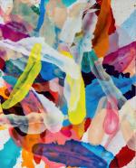 Jürgen Jansen, here, there and everywhere, 2025, Öl und Harze auf Holz, 150 x 120 cm