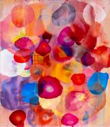 Jürgen Jansen, hey joe I, 2025, Öl und Harze auf Holz, 70 x 60 cm