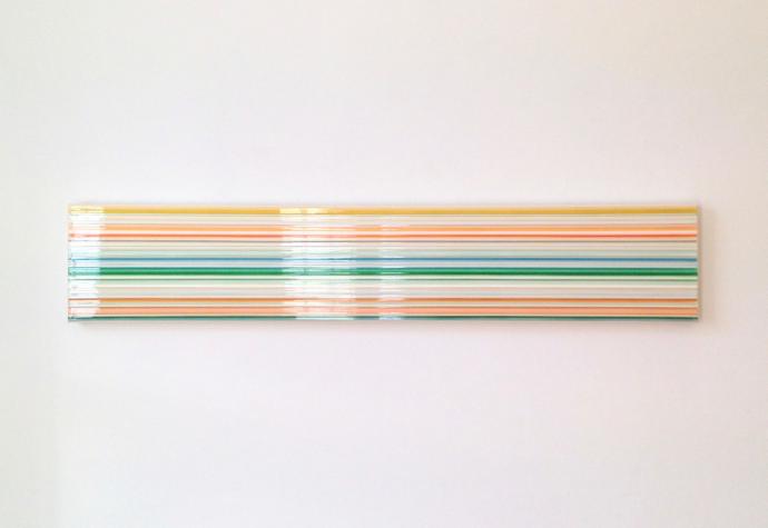 Katrin Heesch, Bild 152+68, 2008/2015, Pigmente und Latex auf Leinwand, 30 x 160 cm, im Sonnenlicht