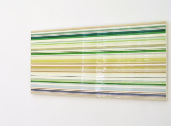 Katrin Heesch, Bild 293, Latex und Pigmente auf Leinwand, 40 x 80 cm, seitlich