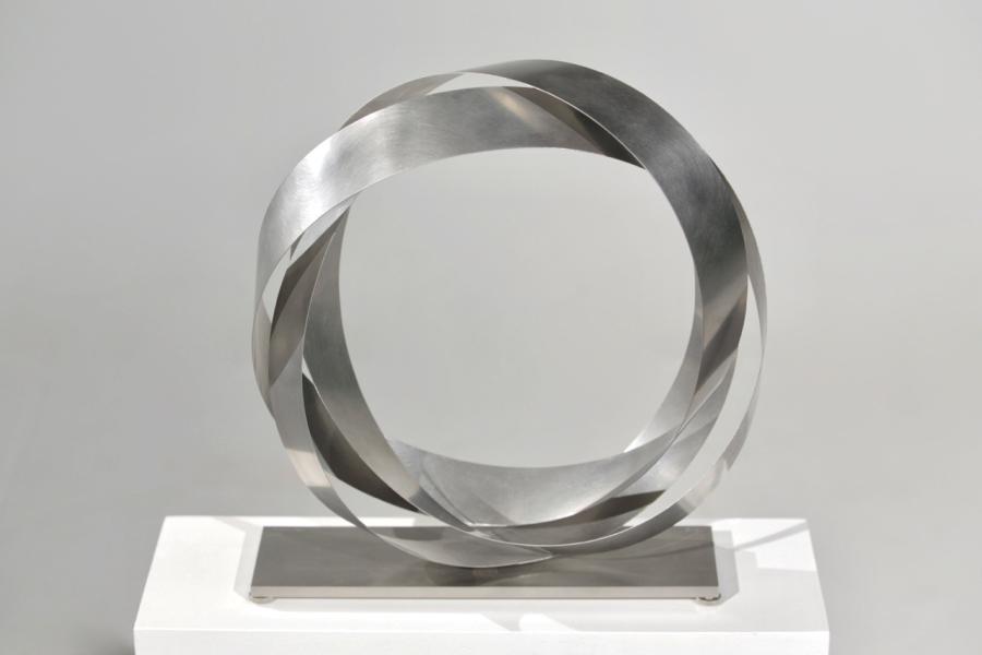 Martin Willing Kleeblattfaltung Chrom Nickel Federband gelasert gebogen vorgespannt auf justierbarer Edelstahlplatte Ex 38 Dm 35 cm a