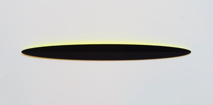 Michael Post, WVZ 40-17-582, 2017, Acryl auf Glasvlies über Stahl, gefaltet, 10 x 100 x 3 cm