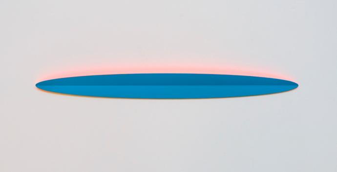 Michael Post, WVZ 41-17-583, 2017, Acryl auf Glasvlies über Stahl, gefaltet, 10 x 100 x 3 cm