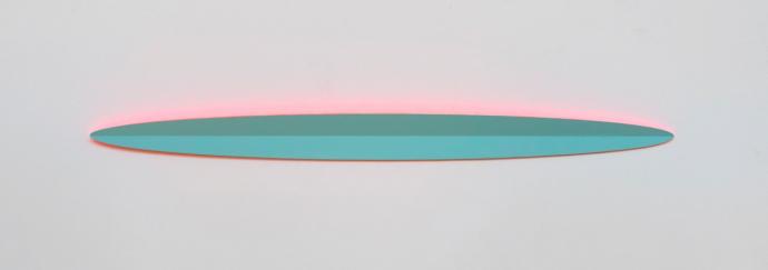 Michael Post, WVZ 44-17-586, 2017, Acryl auf Glasvlies über Stahl, gefaltet, 5.5 x 55 x 2 cm