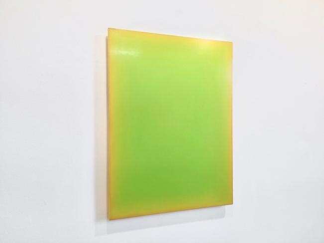 YeunHi Kim, Herbstlicht II, geschliffene Lasuren, Pigmente auf Reispapier auf Holz, 80 x 60 cm