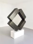 Stephan Siebers, Four oblongs defining a square, 2019, Stahl patiniert, 100 x 100 x 20 cm, seitlich