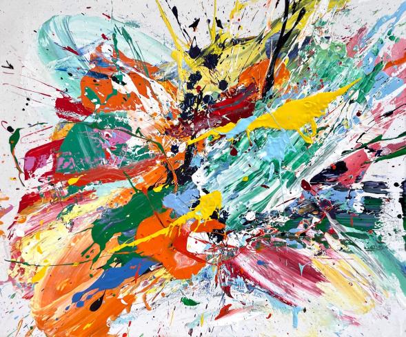 Nicholas Bodde, Gestisch, II-25, 2025, Öl auf Leinwand, 100 x 120 cm