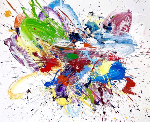 Nicholas Bodde, Gestisch, III-25, 2025, Öl auf Leinwand, 100 x 120 cm