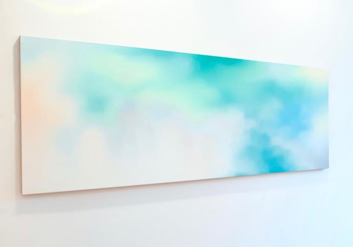 Paola Neumann, 2018-04, Öl und Acryl auf Leinwand, 85 x 225 cm, seitlich