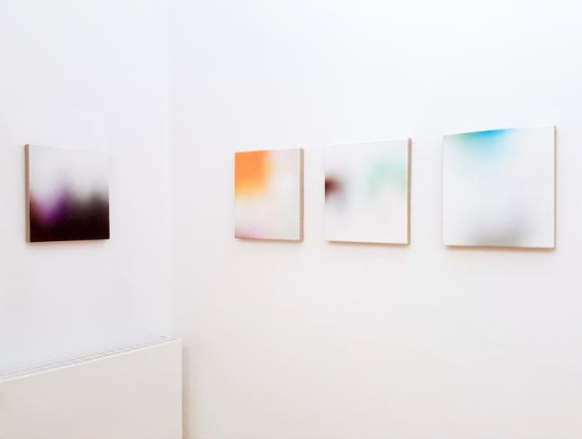 Paola Neumann, Verwehungen, 2012 / 2018, Öl und Acryl auf Leinwand, je 33 x 41 cm