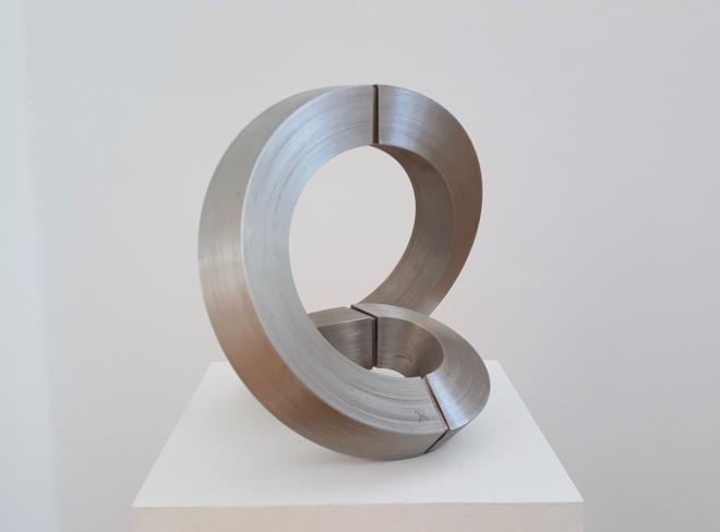Robert Krainhöfner, Quadratbandkreis, 2017, Stahl gedreht, Höhr 24 cm