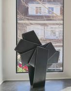 Robert Krainhöfner, Bandrelief V, 8-fach gefaltet, 2019, Bandstahl 8 mm, Höhe 35 cm
