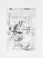 Wolf Hamm, a. d. Reihe "Tot sind wir noch lange nicht", Blatt 3 Corona, 2013, Ed. 3/5, 20.6 x 14.7 cm, Blatt 29.5 x 21.5 cm