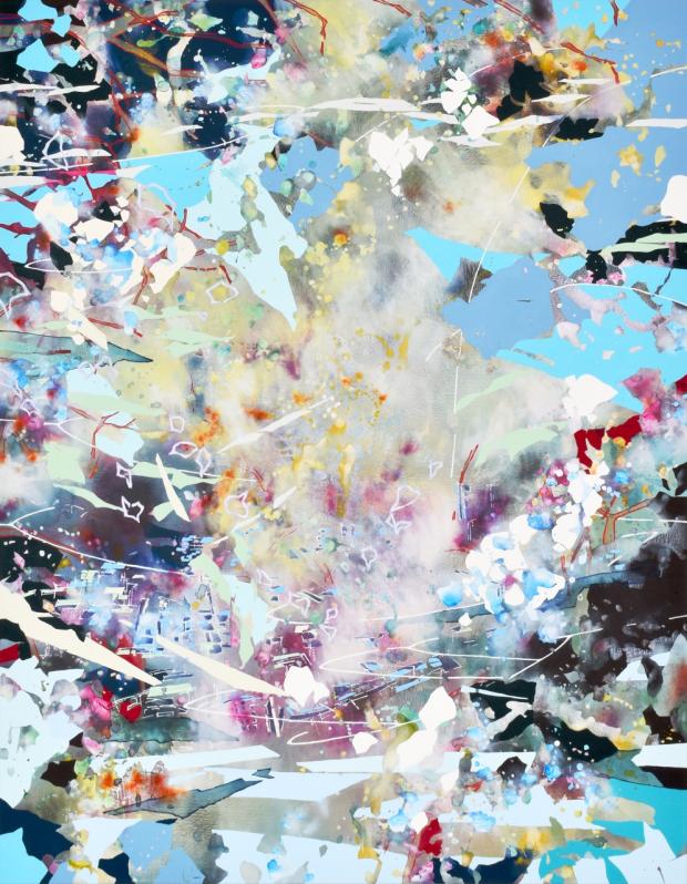 Chika Aruga, Spuren der Erinnerung 4, 2024, Acryl auf Leinwand, 180 x 140 cm