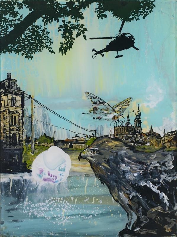 Wolf Hamm, Demokratie, 2015, Acryl hinter Acrylglas, 60 x 45 cm