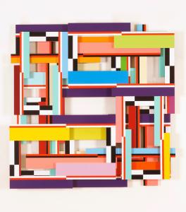 Dieter Balzer, Xeol (17-2), 2017, Farbfolie auf MDF, 90 x 90 x 7 cm