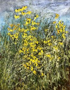 Helmut Helmes, Blüten, 2022, Öl auf Leinwand, 180 x 140 cm