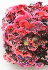 Lev Khesin, Crinkum, 2013, Silikon und Pigmente auf MDF, 52 x 49 x 11 cm, Detail