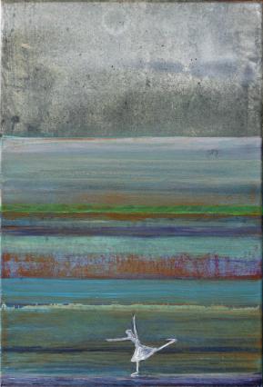 Frank Zucht, Kreisend um das Eisloch, 2013, Acryl auf Nessel, 60 x 40 cm