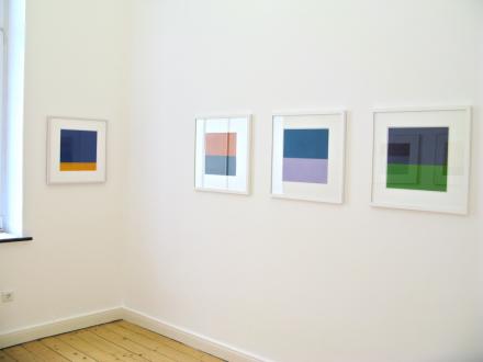 Ausstellung "Farben im Dialog", Galerie Corona Unger, Pastellzeichnungen auf Velourspapier, 2008, je 32 x 32 cm, gerahmt 50 x 50 cm