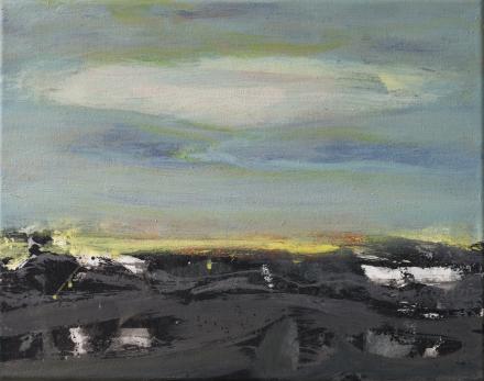 Frank Zucht, Cumulonimbus, 2014, Acryl auf Nessel, 35 x 40 cm
