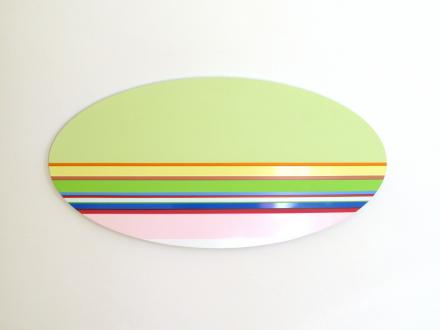Nicholas Bodde, No. 704 oval, 2008, Öl und Acryl auf Aluminium, 60 x 120 cm