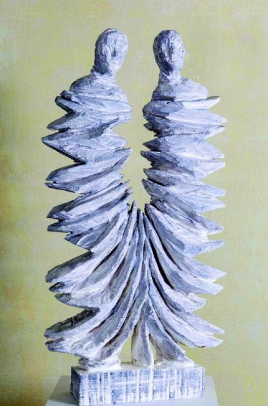 Christofer Kochs, Twins, 2012, Öl und Lack auf Holz, 132 x 21 x 65 cm