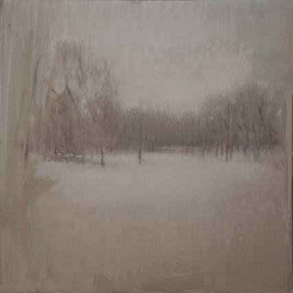 Fernando X. González, Winterlandschaft II, 2016, Öl auf Leinwand, 80 x 80 cm
