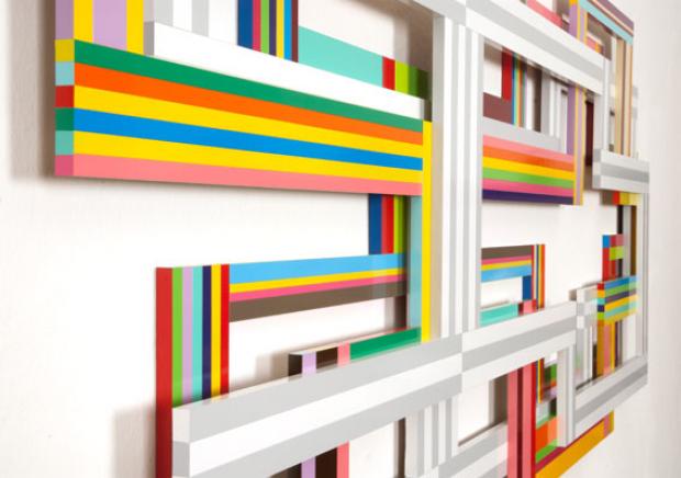 Dieter Balzer, Papilio (wg2), 2011, Folie auf MDF, 200 x 55 x 4 cm, Seitenansicht (Detail)