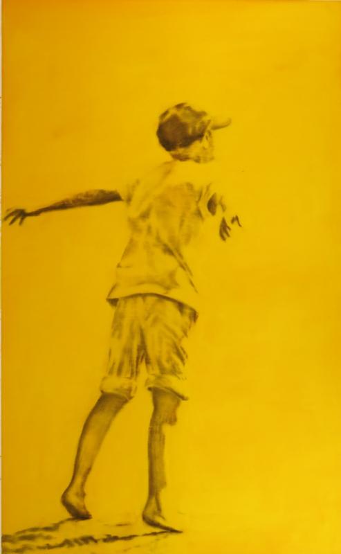 Dieter Mammel, Sunny Boy, 2016, Acryl und Tusche auf Leinwand, 195 x 120 cm