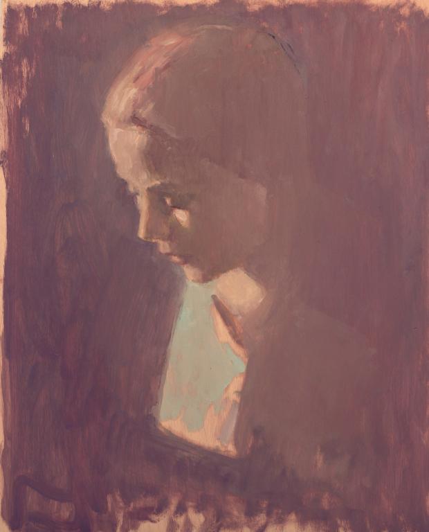 Fernando X. González, Mädchenbildnis, 2016, Öl auf Holz, 50 x 40 cm