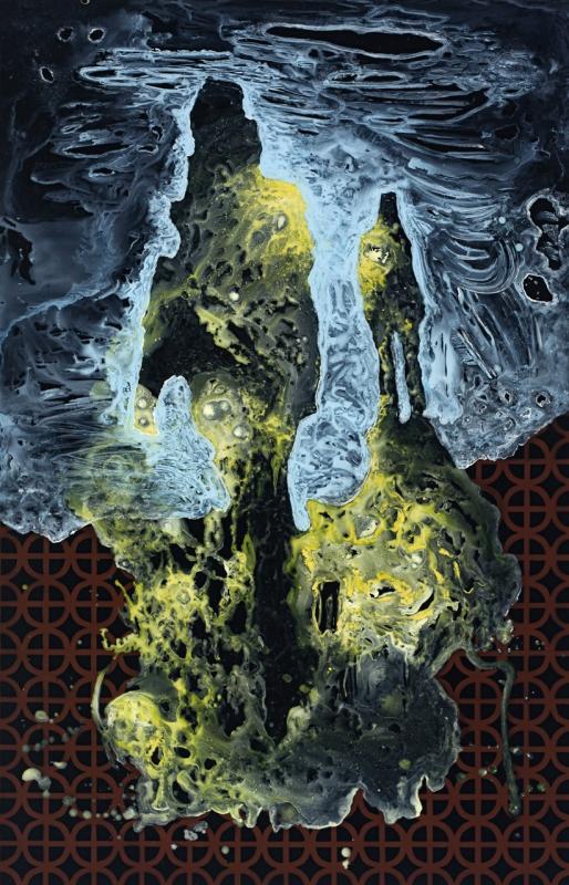 Wolf Hamm, Das Wertekleid, Acryl hinter Acrylglas, 2010, 200 x 130 cm