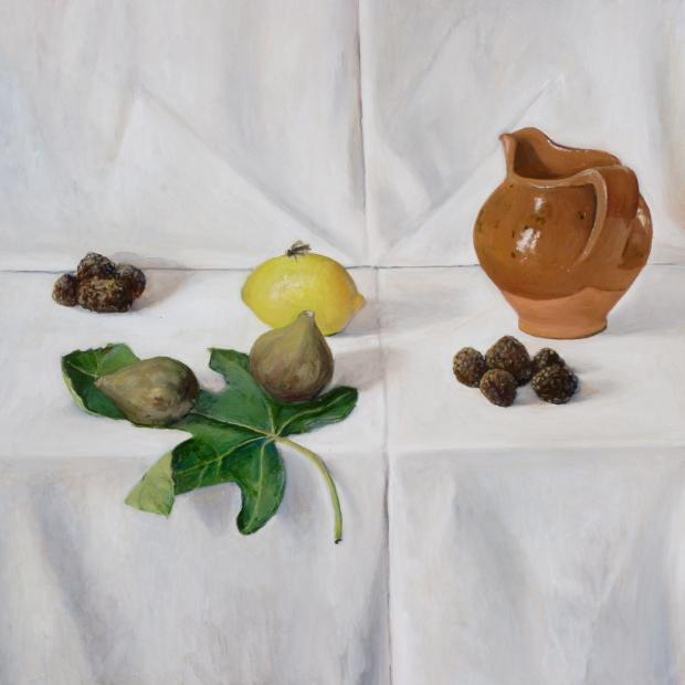 Natalie Thomkins, Raccolta tartufi privata, 2012, Öl auf Leinwand, 63 x 63 cm