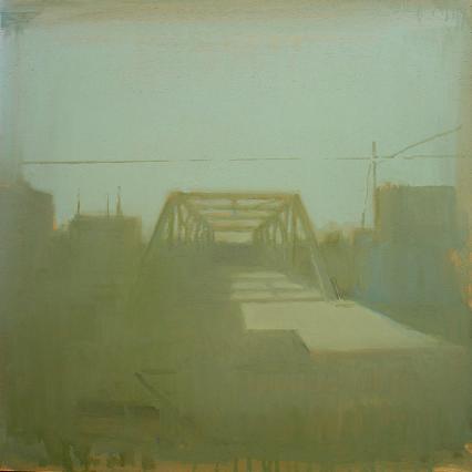 Fernando X. González, Puente por la Manana, 2009/10, Öl auf Holz, 54 x 54 cm