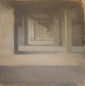 Fernando X. González, Interior columnas, 2013, Öl auf Leinwand, 60 x 60 cm