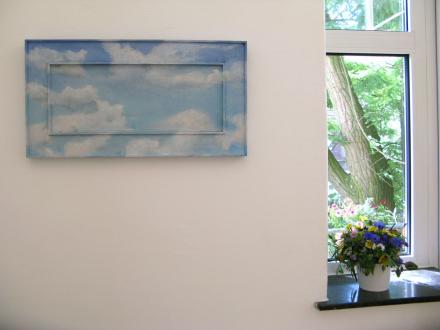 Natalie Thomkins, Im Himmel, 2011, Öl auf Leinwand, 33 x 62 cm
