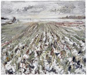 Helmut Helmes, Abgeerntet, 2013, Öl auf Leinwand, 140 x 160 cm