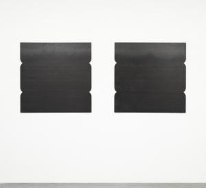 Cecilia Vissers, blacksod bay, 2010, heiß gewalzter Stahl, 2-teilig, je 95 x 93 x 0.8 cm