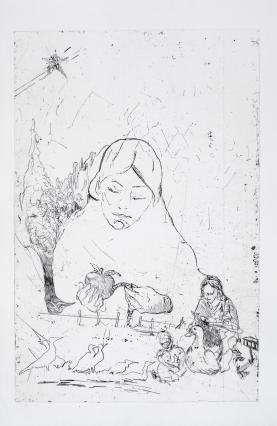 Wolf Hamm, aus der Reihe "Der Wiederhall", 2013, Blatt 8/11, Edition 5, Blattmaß 43.5 x 28 cm, Bildmaß 39 x 24.7 cm