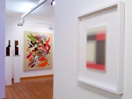 Ansicht der Ausstellung "Alleando" mit Werken von Thomas Röthel . Sebastian Heiner und Edda Jachens