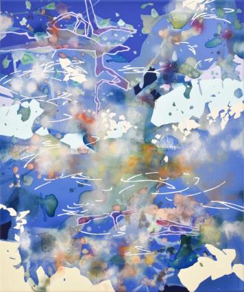 Chika Aruga, Im Fluss der Stille 3, 2026, Acryl auf Leinwand, 60 x 50 cm