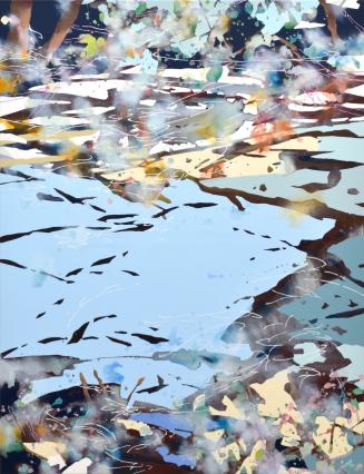 Chika Aruga, hinauf schauen - hinein gehen 21, 2026, Acryl auf Leinwand, 130 x 100 cm