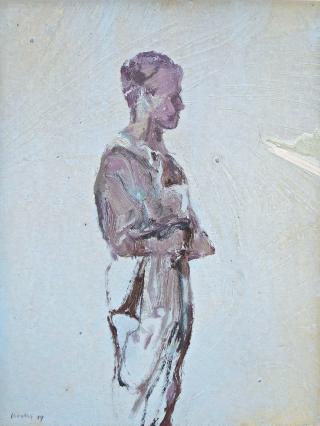 Christofer Kochs, aus der Serie "Für immer ist nicht lang", 2019, Öl auf Bütten, 34 x 26 cm