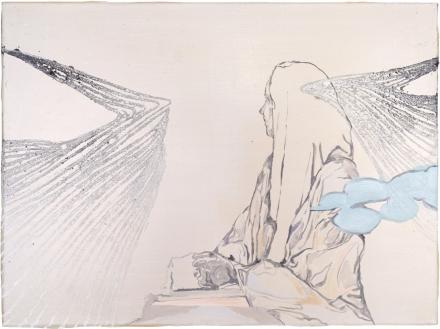 Christofer Kochs, Belichtung des Jetzt 1, 2024, Lascaux und Öl auf Leinwand, 81 x 60 cm