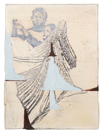 Christofer Kochs, Belichtung des Jetzt 5, 2024, Lascaux und Öl auf Leinwand, 40 x 30 cm