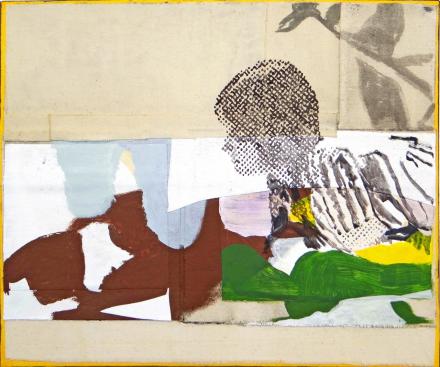 Christofer Kochs, Die Stille ist auch nur ein Geräusch I, 2019, Öl auf gefalteter Leinwand, 50 x 60 cm
